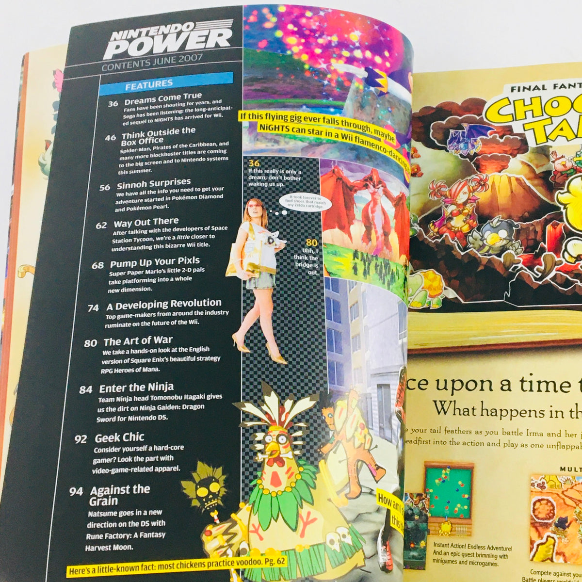 Table of contents page from Nintendo Power Magazine June 2007 showcasing articles and features about gaming in that issue.