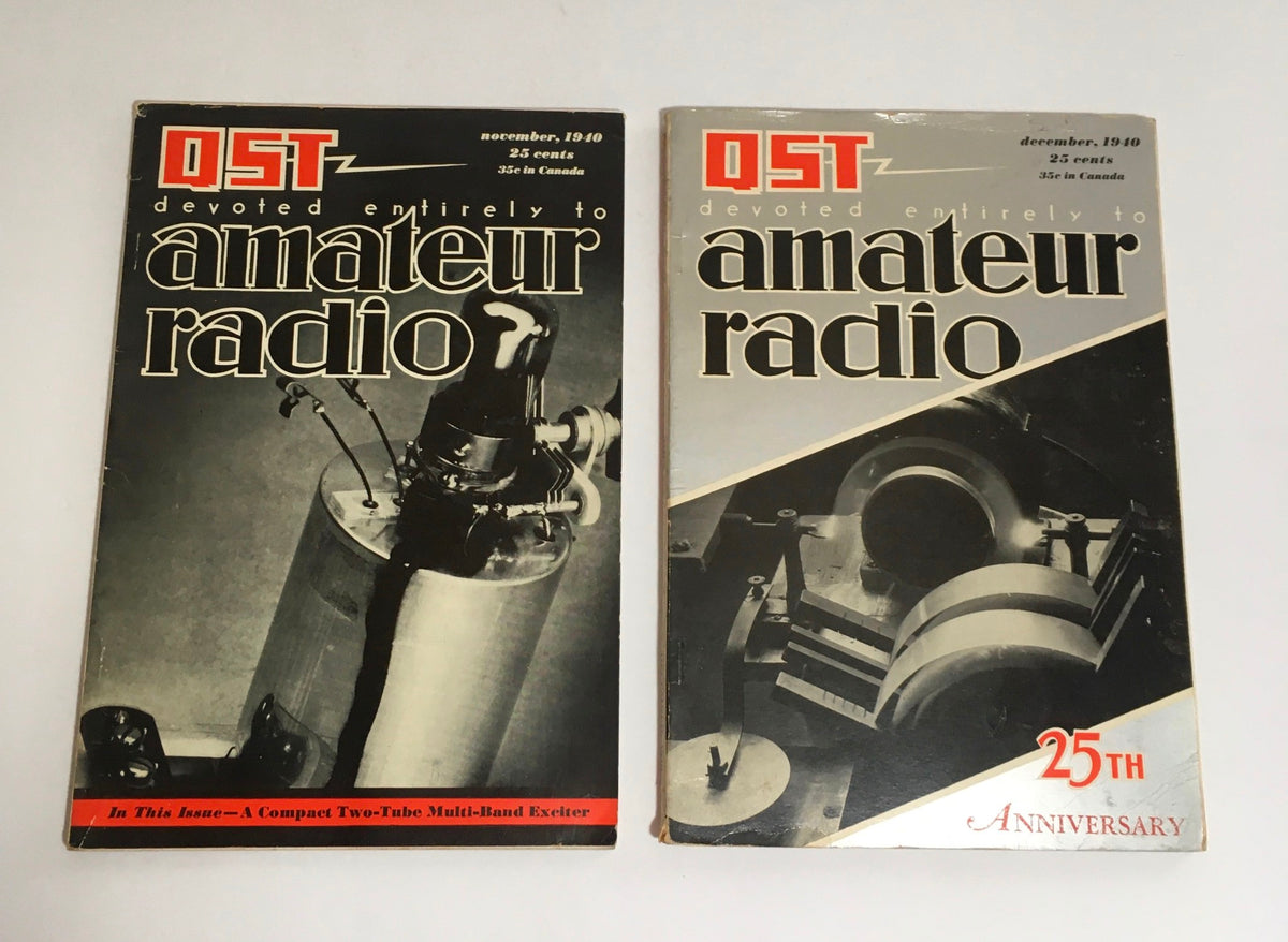 January to December 1940 QST Magazines related to amateur radio, Volume XIX, presenting the November and December issues.