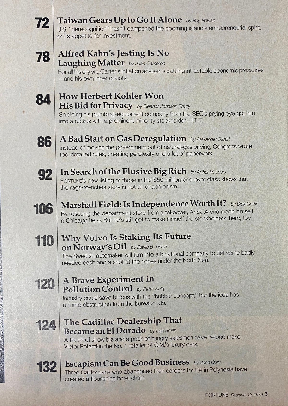 Fortune Magazine February 12, 1979 America's Invisible Rich