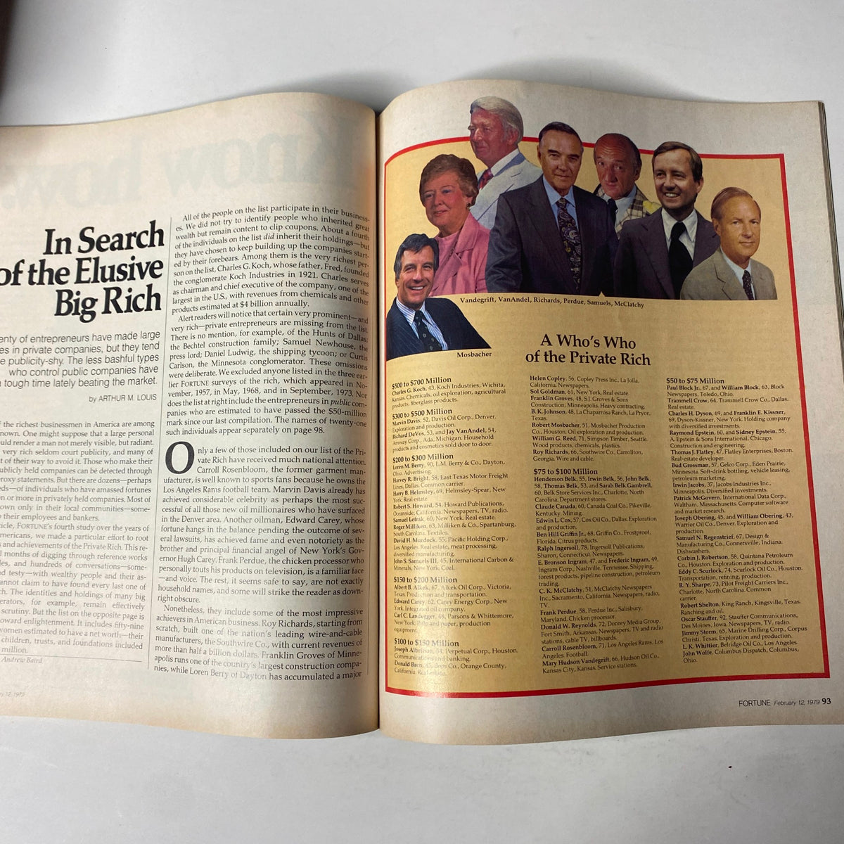 Fortune Magazine February 12, 1979 America's Invisible Rich