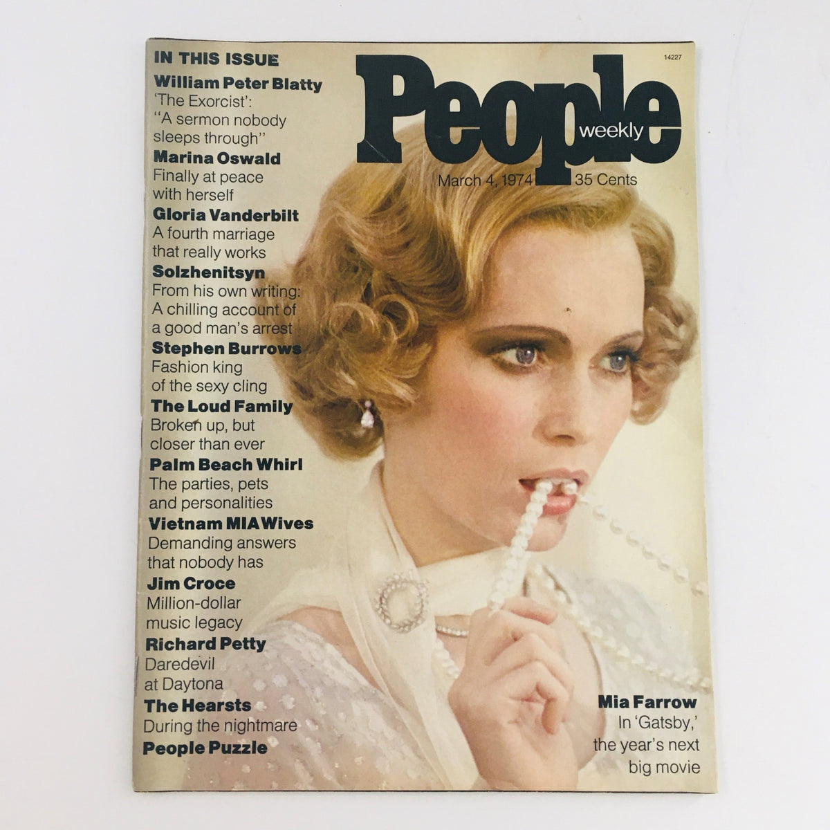 People Weekly Magazine March 4 1974 Mia Farrow in Movie 'Gatsby', No Label