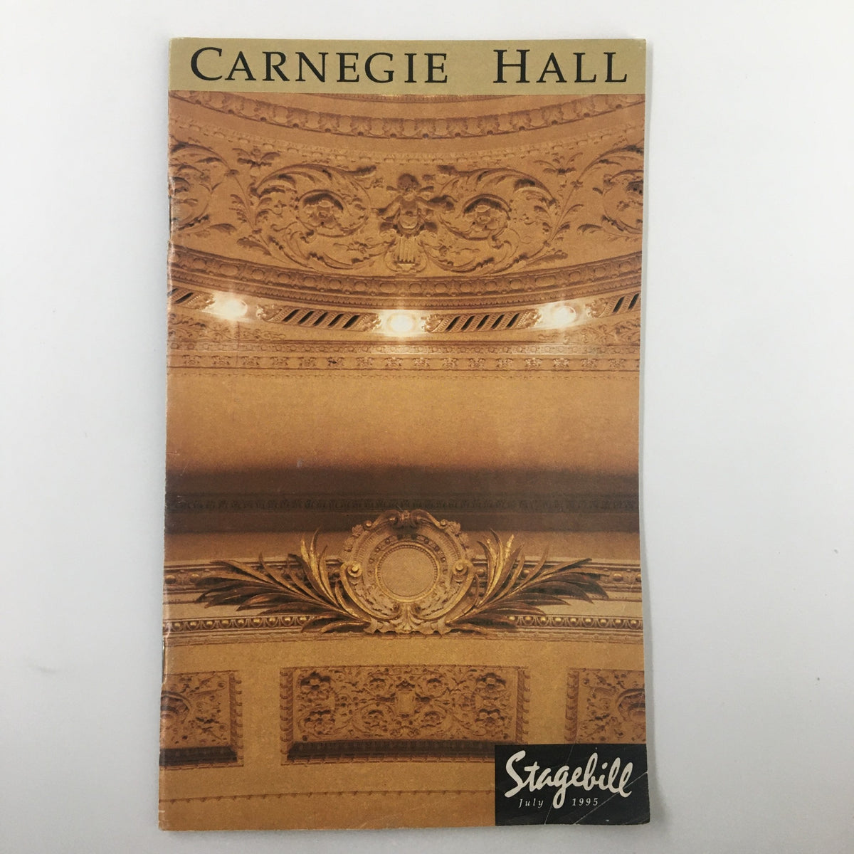 Cover of the 1995 Stagebill for Carnegie Hall featuring ornate interior architecture with the title '1995 Stagebill Carnegie Hall His Way The King of Popular Culture Frank Sinatra'.