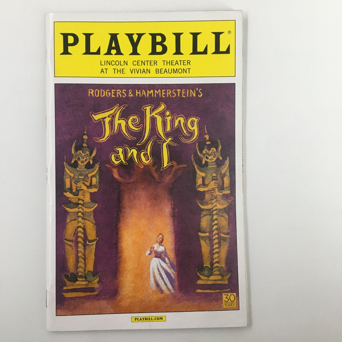 2015 Playbill for The King & I, featuring the iconic cover art with figures from the show; a collectible from Lincoln Center Theater at The Vivian Beaumont.