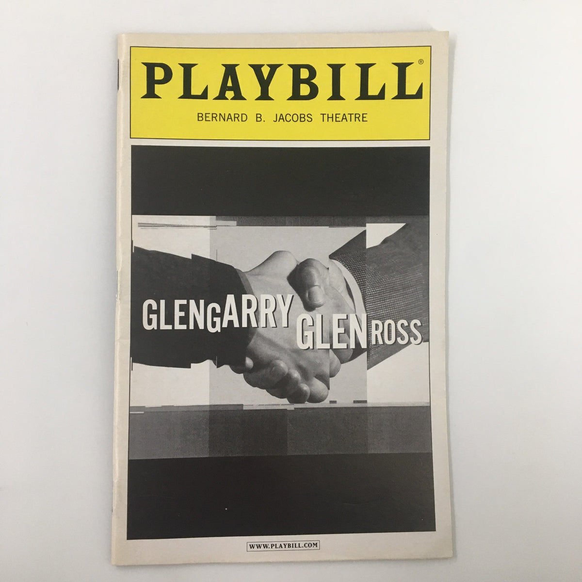 2005 Playbill for Glen Garry, Glen Ross at the Bernard B. Jacobs Theatre, featuring a striking cover art showcasing a handshake.