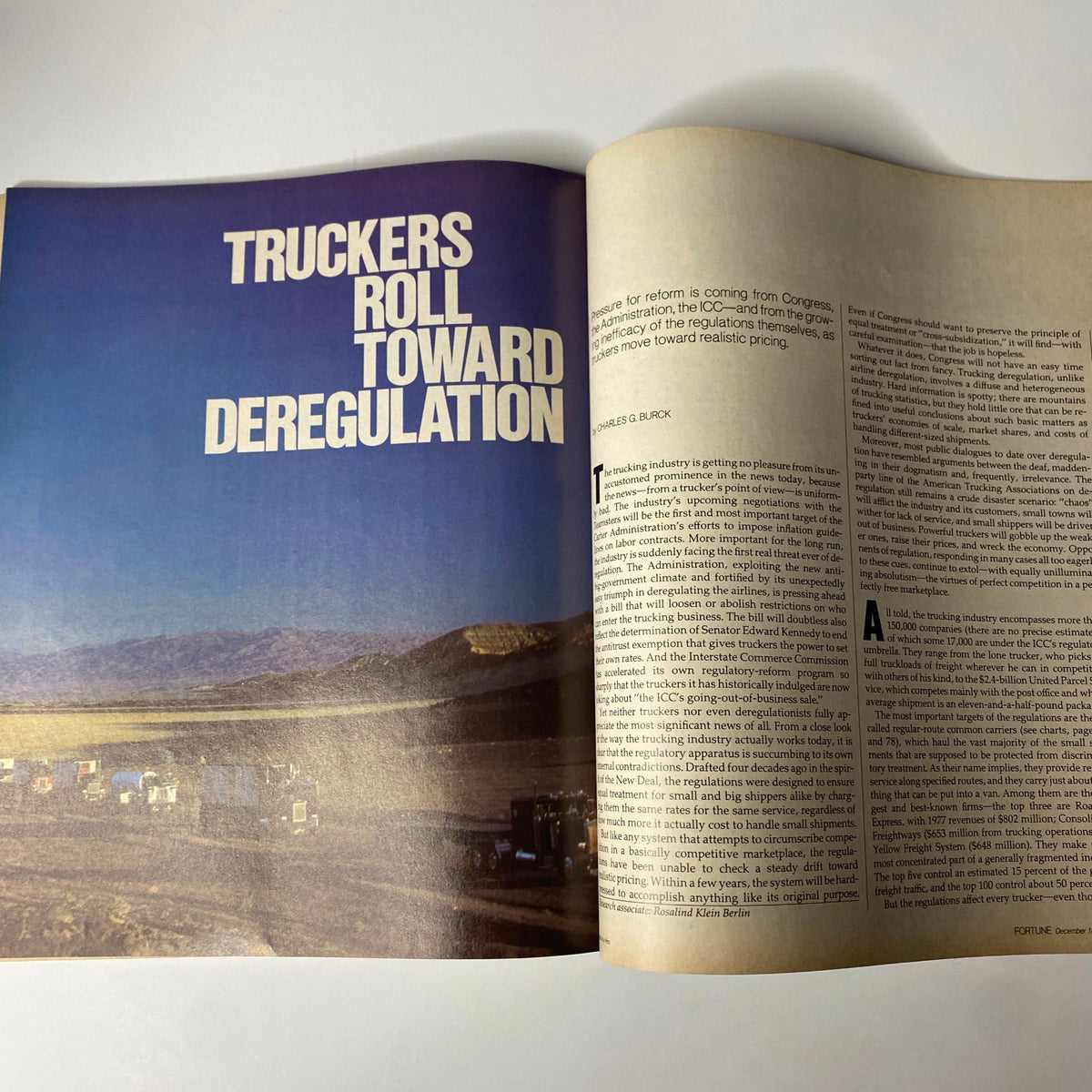 Fortune Magazine December 18, 1978 The Truckers Brace Deregulation VG
