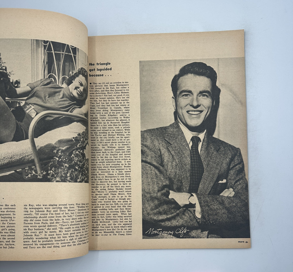 A classic image from Screen Album Magazine August 1955 showing a handsome man in a suit smiling for the camera, embodying the classic Hollywood style.