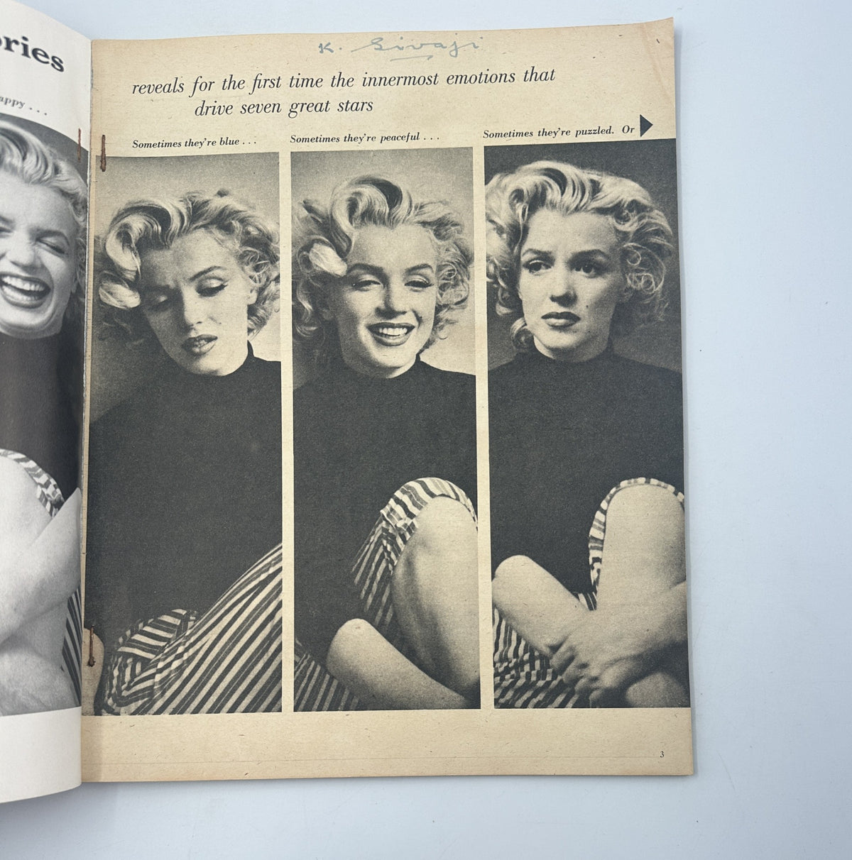 Hollywood Life Stories Magazine No.5 1955 showcasing Marilyn Monroe in various expressions, highlighting her emotional depth as one of the featured stars.