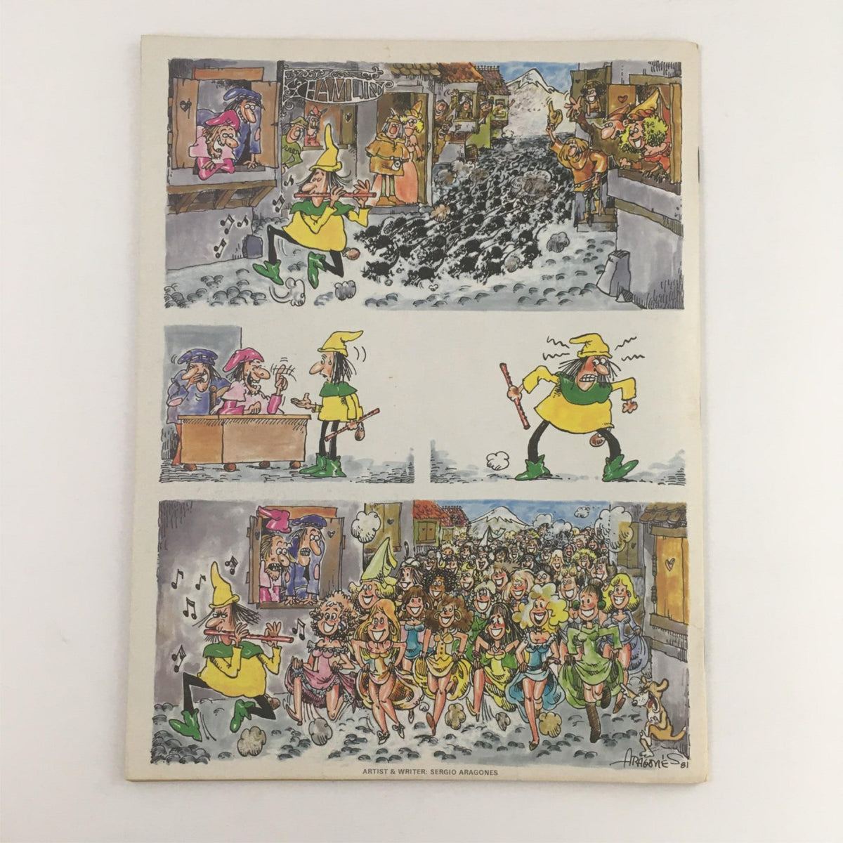Back cover of Mad Magazine July 1982 No. 232, showcasing humorous illustrations by artist Sergio Aragones.
