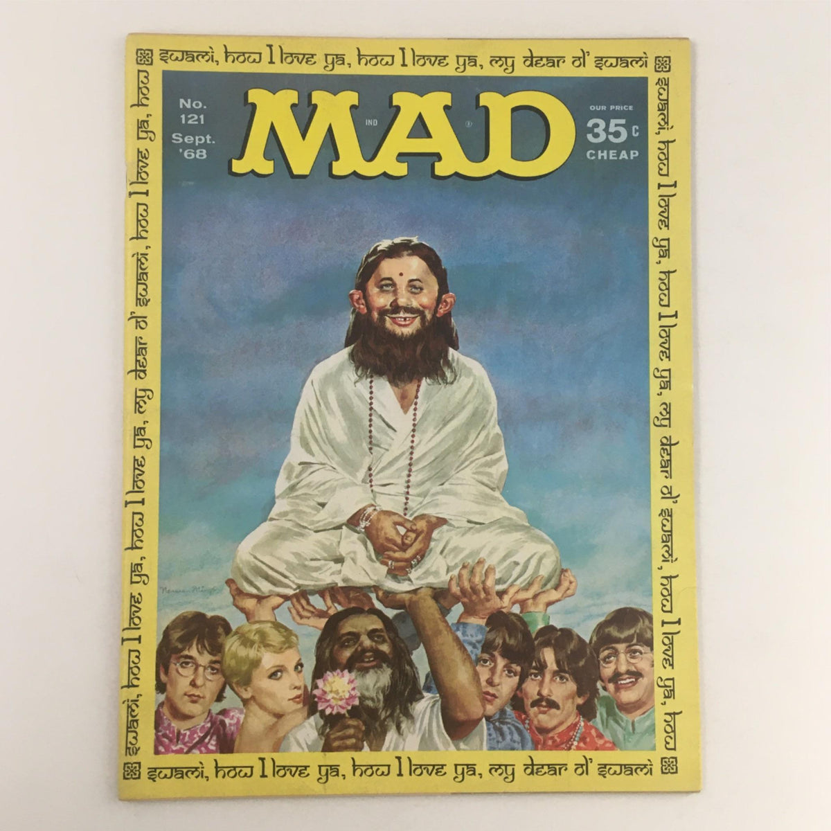 Cover of Mad Magazine September 1962 No. 121 featuring Indian Yogi and Beatles parody, showcasing vibrant artwork and humorous cultural commentary.