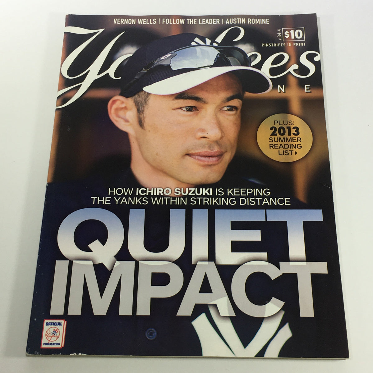 Yankees Magazine June 2013 Volume #34-4 cover featuring Ichiro Suzuki, highlighting his 'Quiet Impact' on the Yankees and baseball.