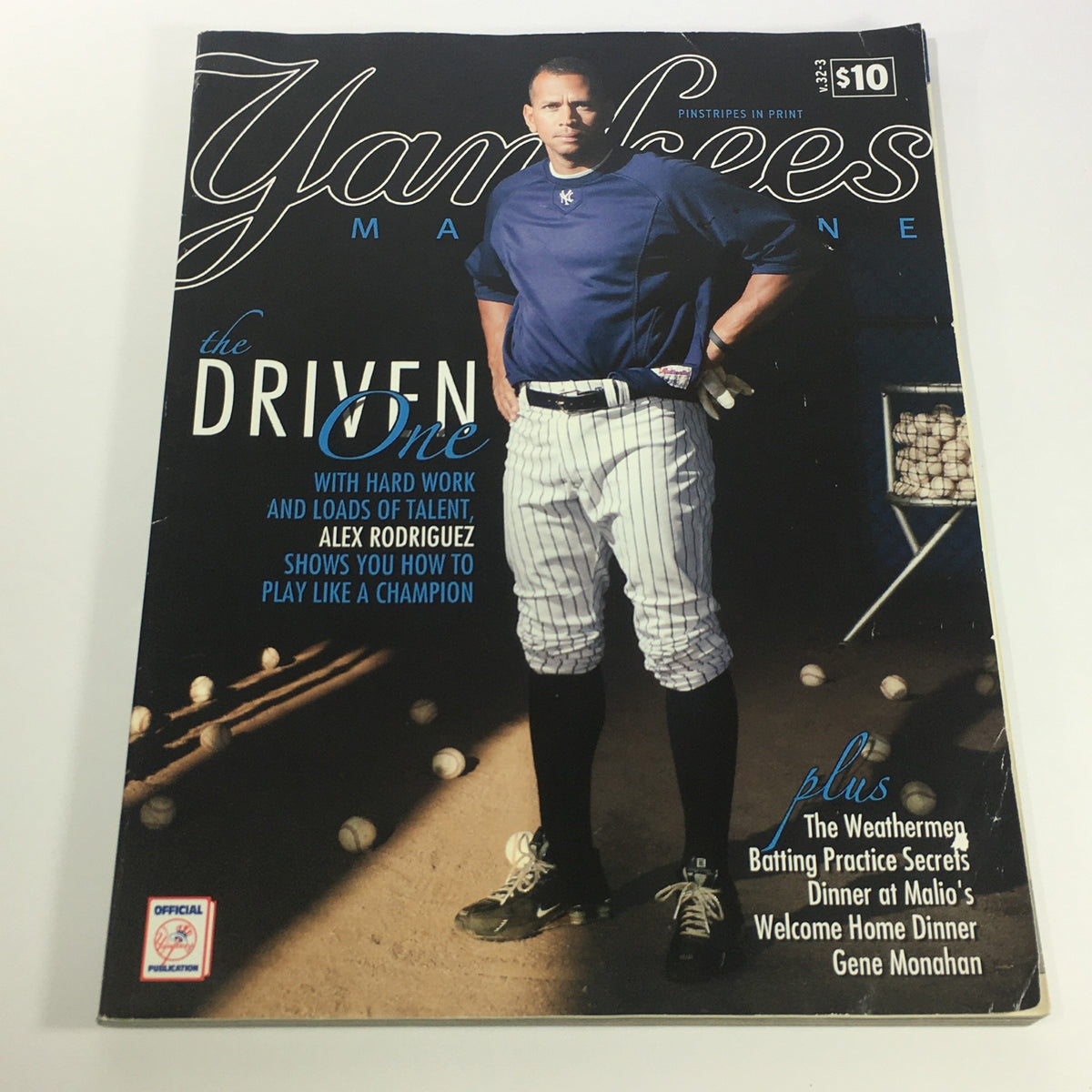 Yankees Magazine May 2011 Volume #32-3 featuring Alex Rodriguez on the cover, showcasing the theme 'The Driven One' with a photograph of A-Rod in a New York Yankees uniform standing on a baseball field.