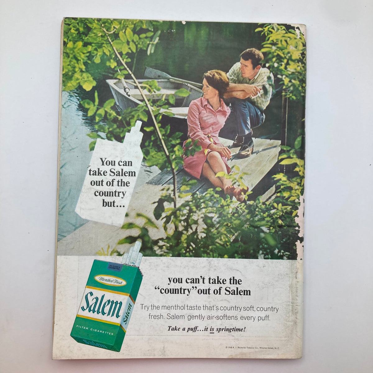 Back cover of Playboy Magazine February 1969 displaying an advertisement for Salem cigarettes, emphasizing the vintage marketing style typical of the era.