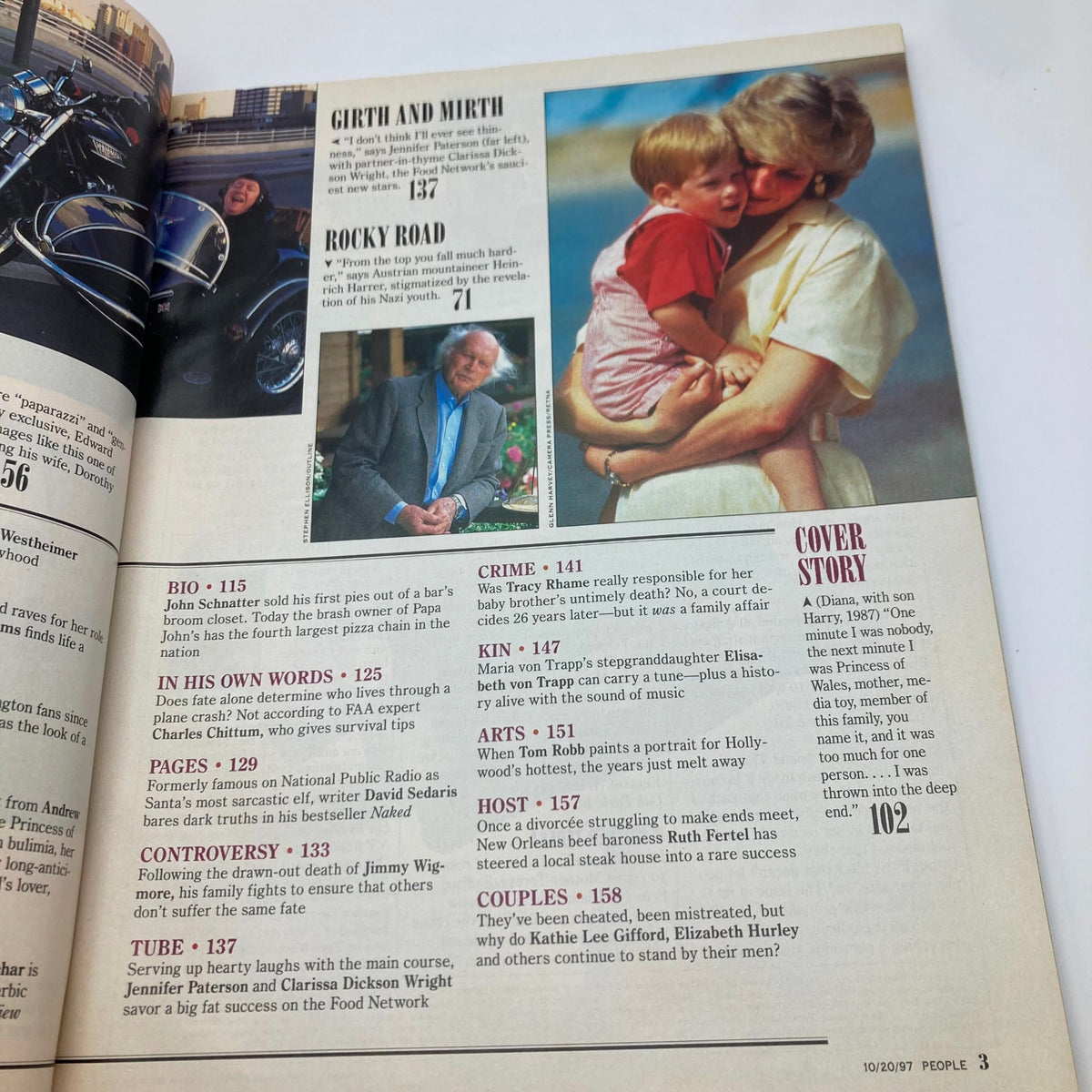 Another inside page of People Weekly Magazine October 20 1997 featuring images and articles related to royal stories, including content on Princess Diana.