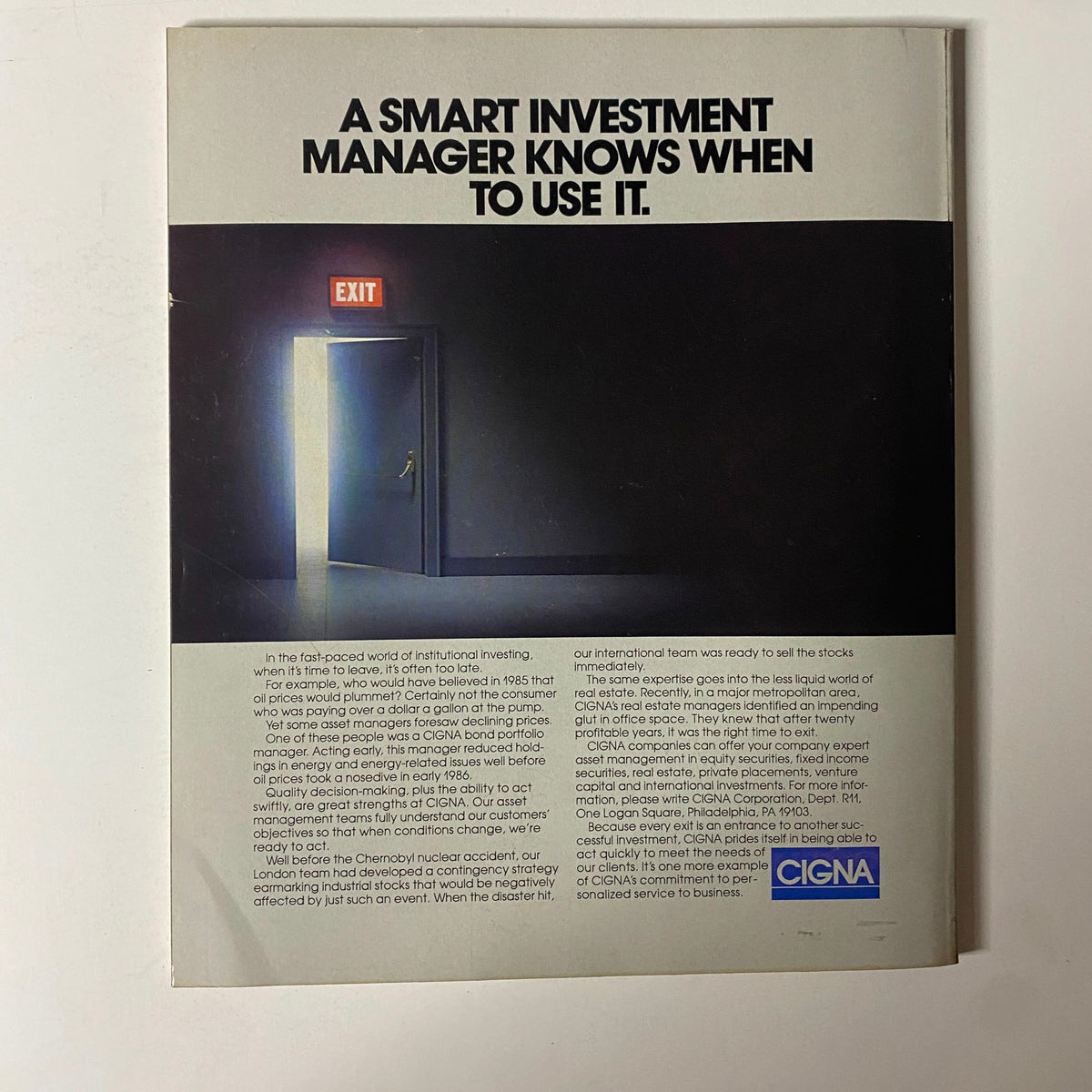 Back cover of Fortune Magazine December 22, 1986 featuring an advertisement emphasizing smart investment strategies, relating to the financial themes of the magazine.