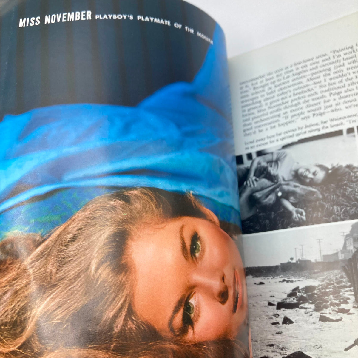 VTG Playboy Magazine November 1968 featuring Paige Young, showcasing the centerfold image with the title 'Miss November' alongside an intimate portrait of the model.