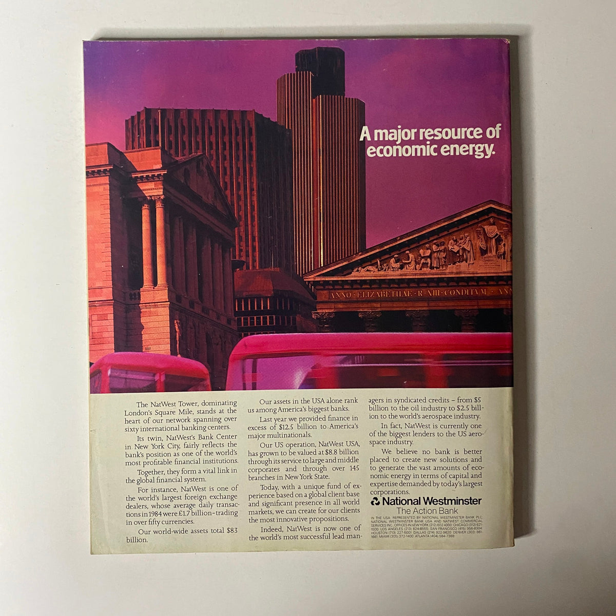 A major resource of economic energy featured in the Fortune Magazine August 19, 1985 issue, showcasing the NatWest Tower and urban financial architecture.
