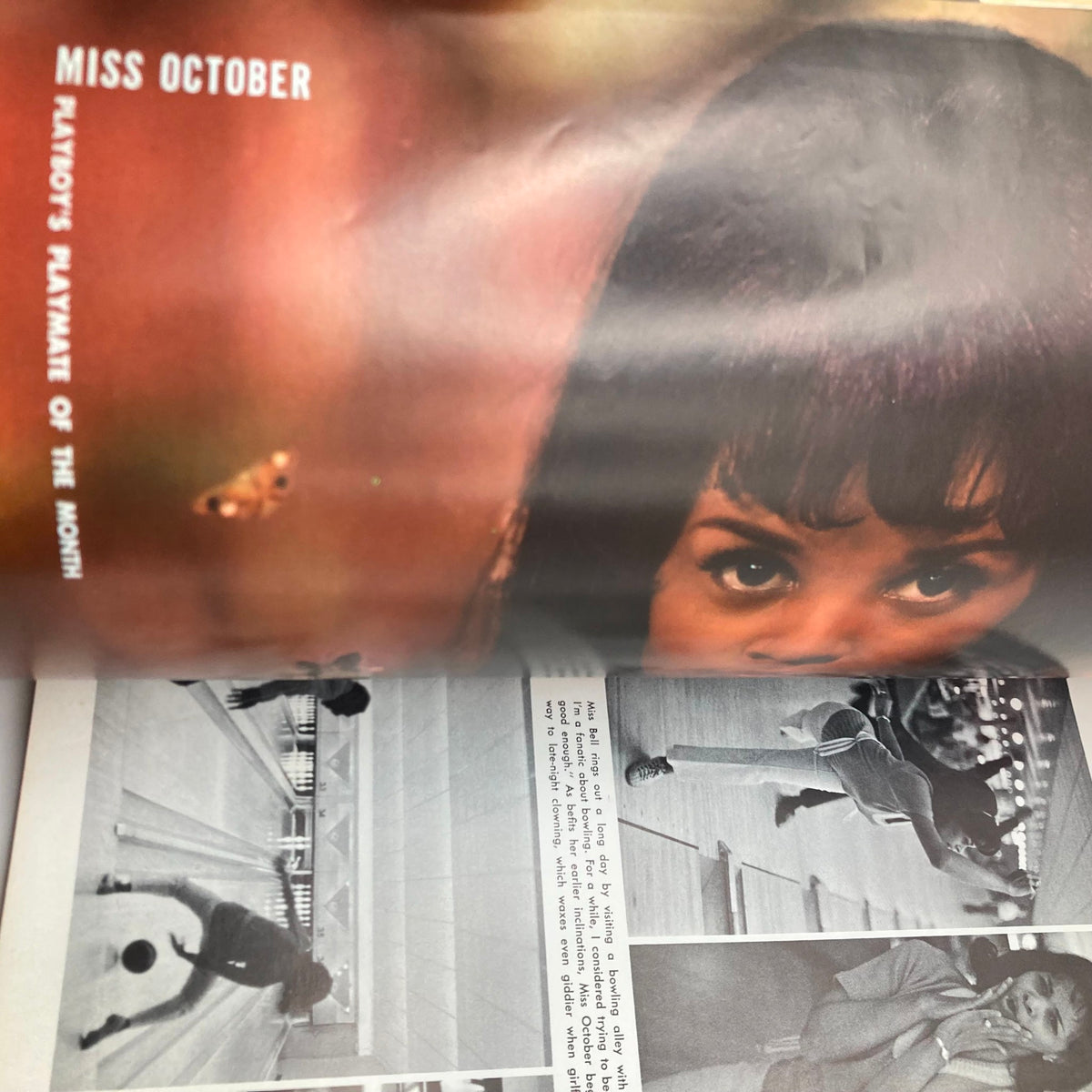 Inside page of VTG Playboy Magazine October 1969 highlighting Miss October Playmate with unique photography and layout.