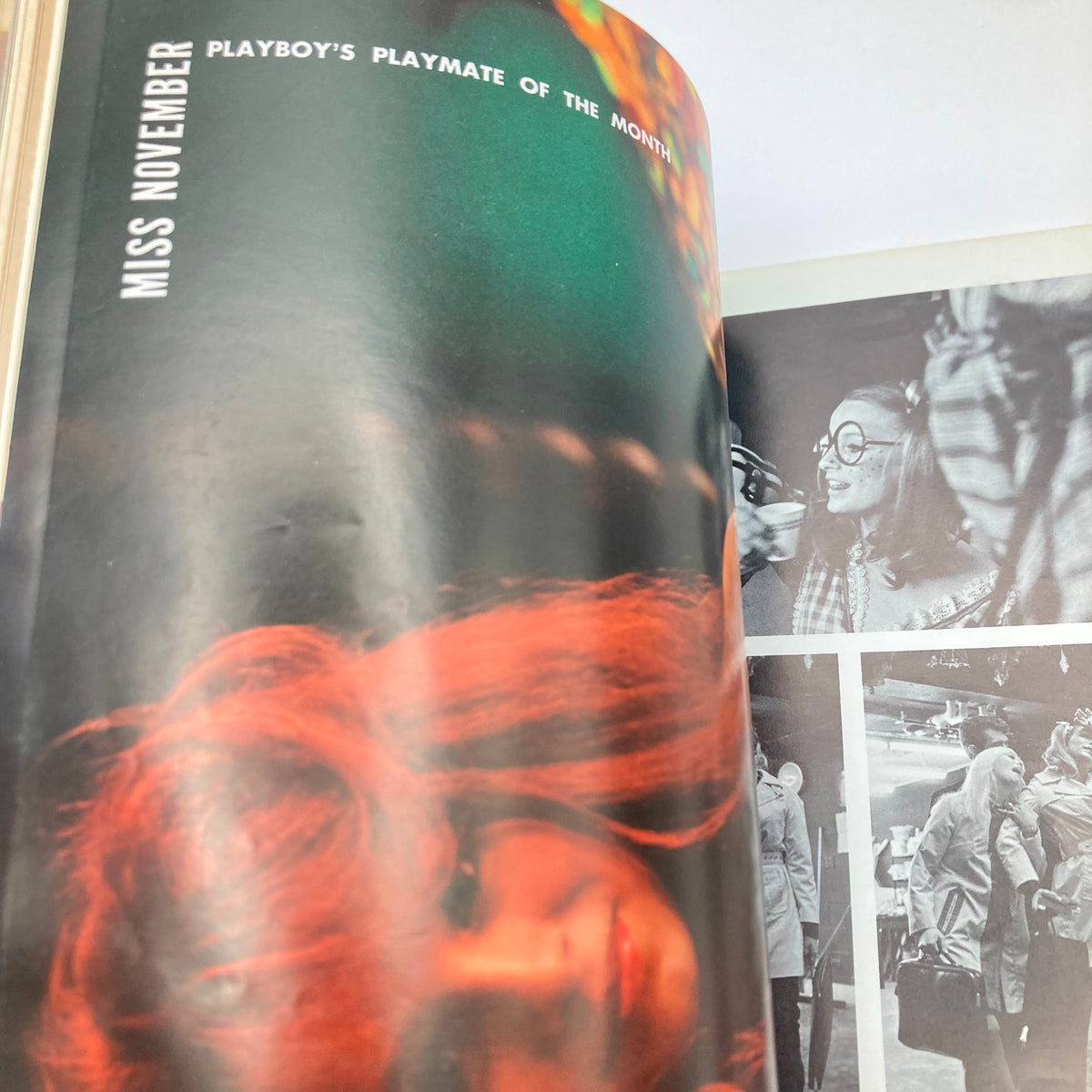 VTG Playboy Magazine November 1969 featuring Miss November and Claudia Jennings, showcasing vintage design elements and pop culture aesthetics.