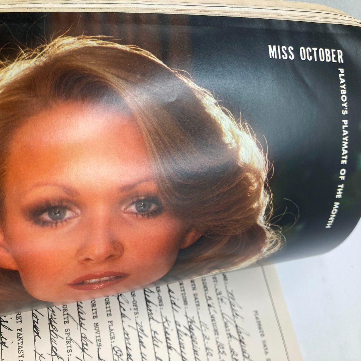 Inside page of VTG Playboy Magazine October 1980, highlighting Miss October, illustrating the iconic photography and cultural representation from the era.