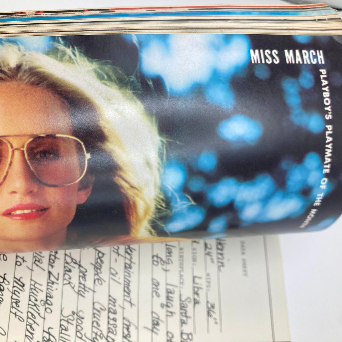 Inside page of VTG Playboy Magazine March 1981 showing Miss March, highlighting Playboy's Playmate of the Month and vintage photography style.