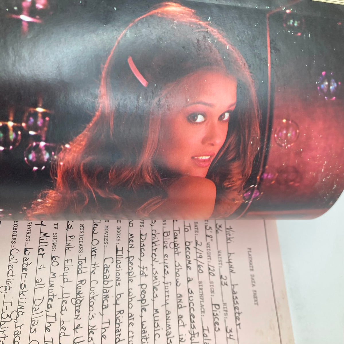 VTG Playboy Magazine February 1981 featuring Playmate Vicki Lasseter, showcasing the iconic centerfold with vibrant background and details.