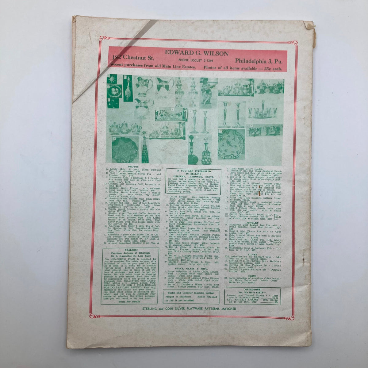 Back cover of VTG Hobbies Magazine December 1963 with advertisements and collector guides, Vol 68 No. 10.
