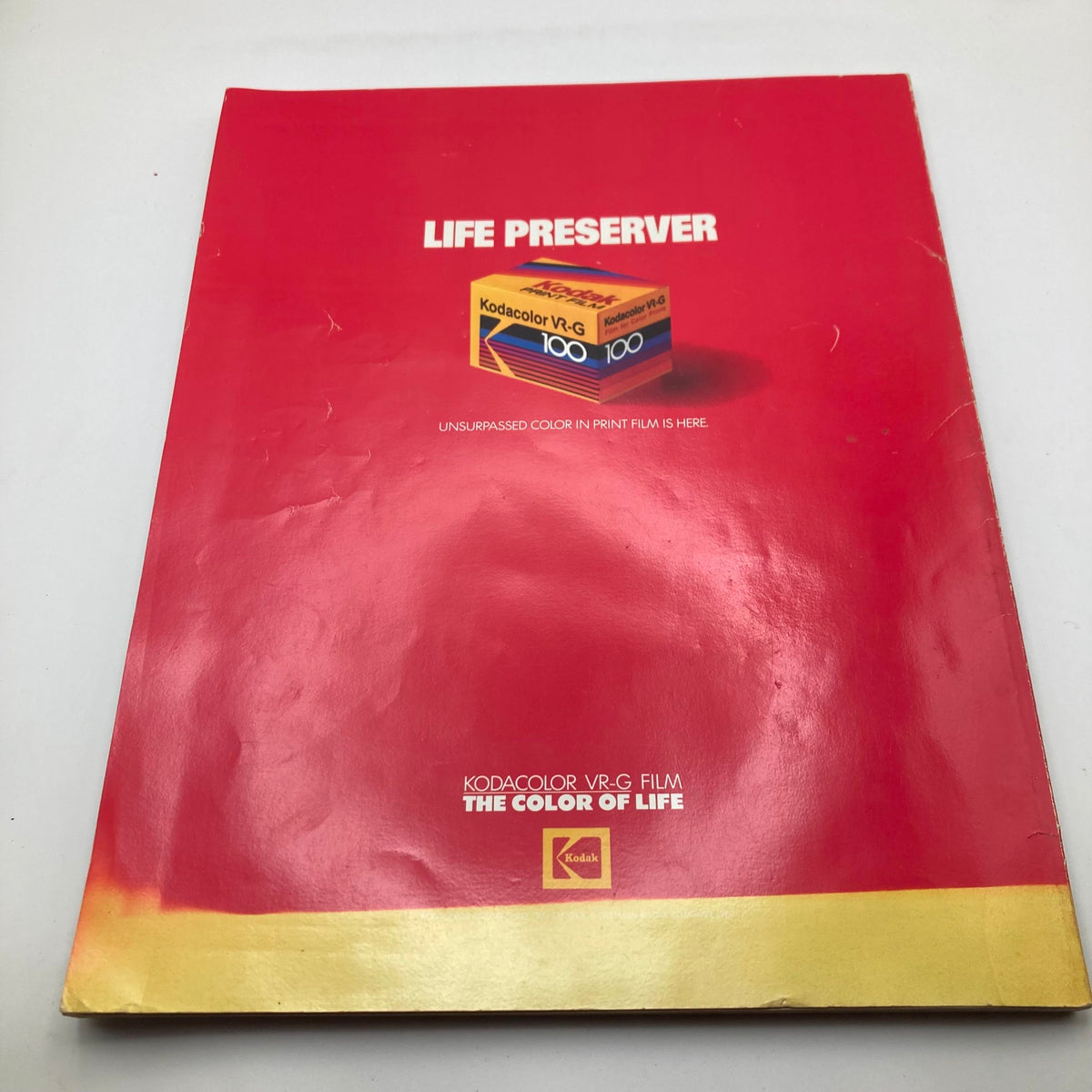 Back cover of VTG Life Magazine Fall 1986 Special Anniversary Issue 50 Years of Life displaying an advertisement for Kodak film.