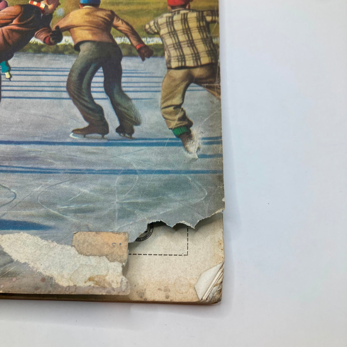 Close-up image of the edge of the January 26, 1952 Saturday Evening Post magazine cover, showing wear and tear typical of vintage publications.