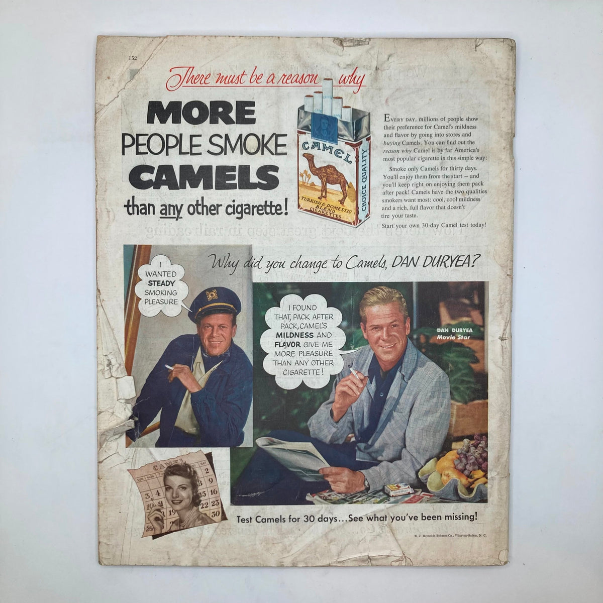 Vintage advertisement page from the Saturday Evening Post Magazine June 27, 1953 featuring a Camel cigarette promotion and endorsements from notable figures.