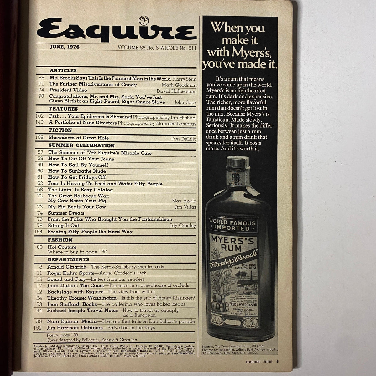 Esquire Magazine June 1976 The Summer of '76 Esquire's Miracle Cure VG