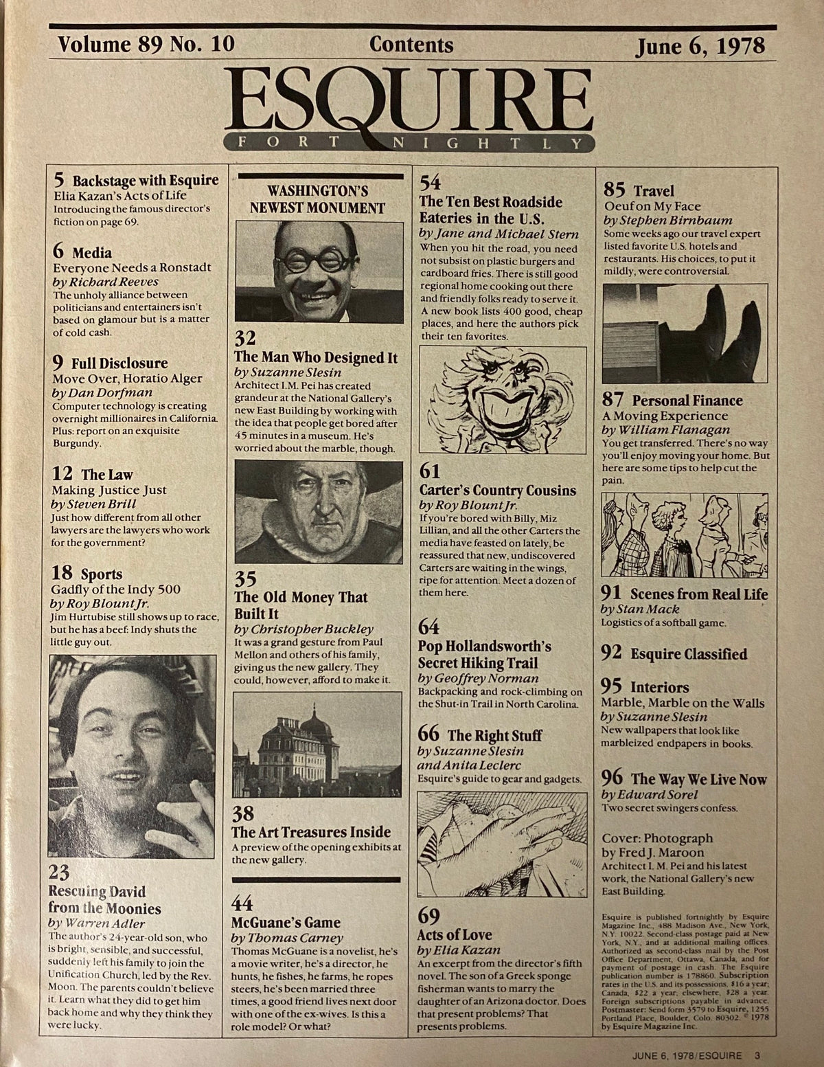 Esquire Magazine June 6, 1978 Architect I.M Pei, The Nat'l Gallery East Building