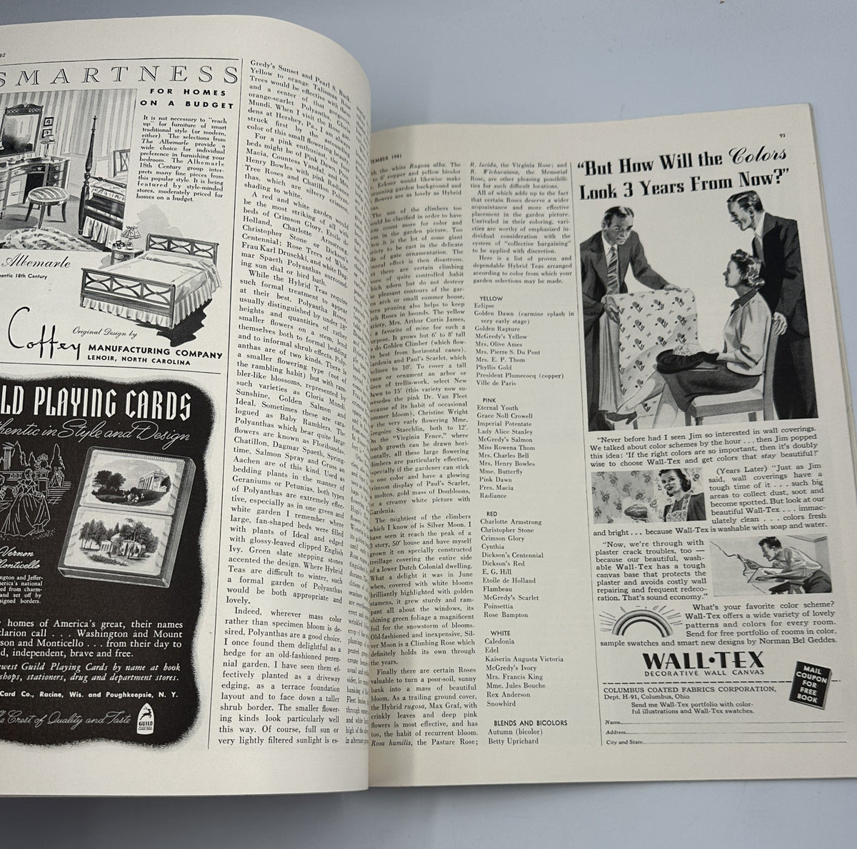 House Beautiful Magazine September 1941 displaying interior design themes with advertisements for home furnishings and contemporary living solutions.