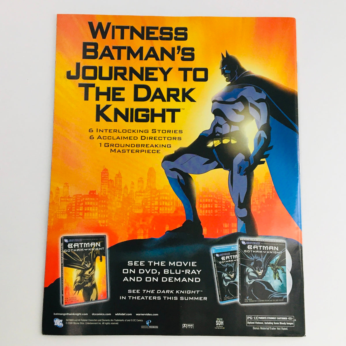Back cover of Mad Magazine August 2008 No. 492 highlighting Batman's journey to The Dark Knight with promotional details for the DVD and Blu-Ray.