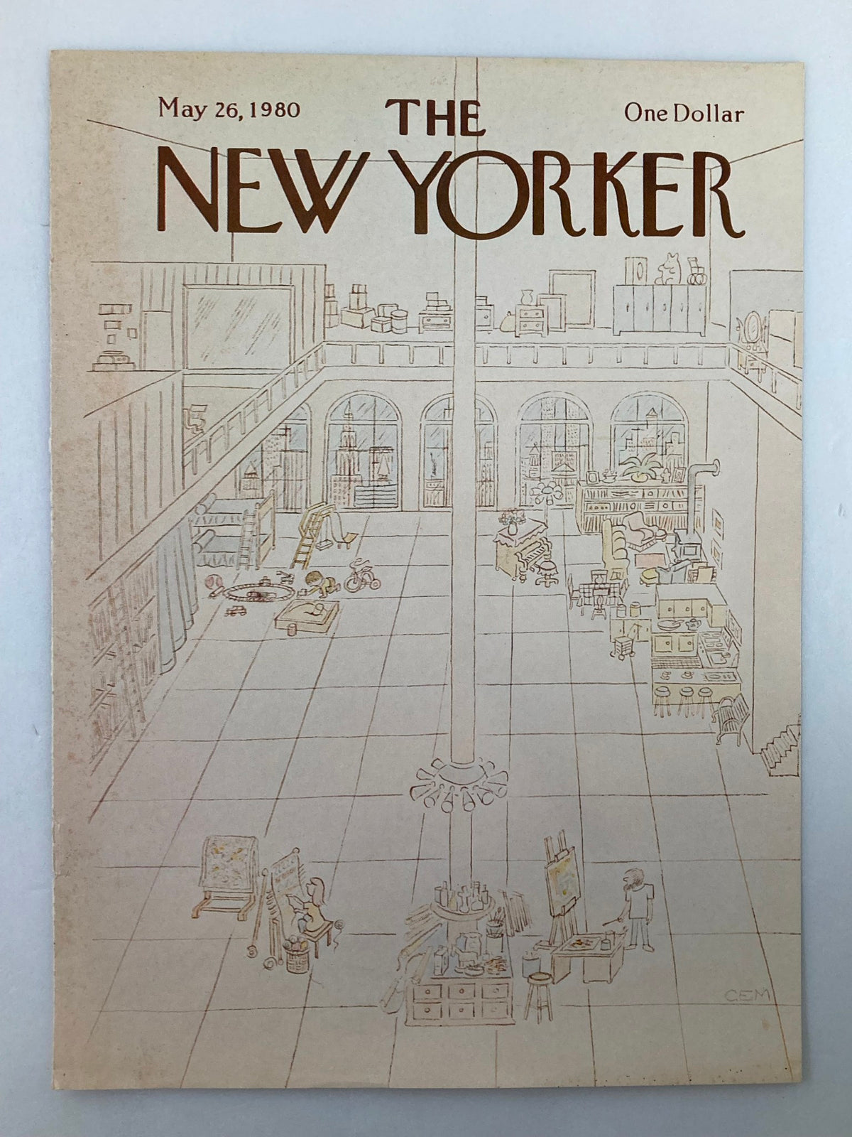 Cover of The New Yorker May 26, 1980, depicting the artwork 'Big Home' by Charles E. Martin, showcasing an indoor scene with people and objects representing urban living.