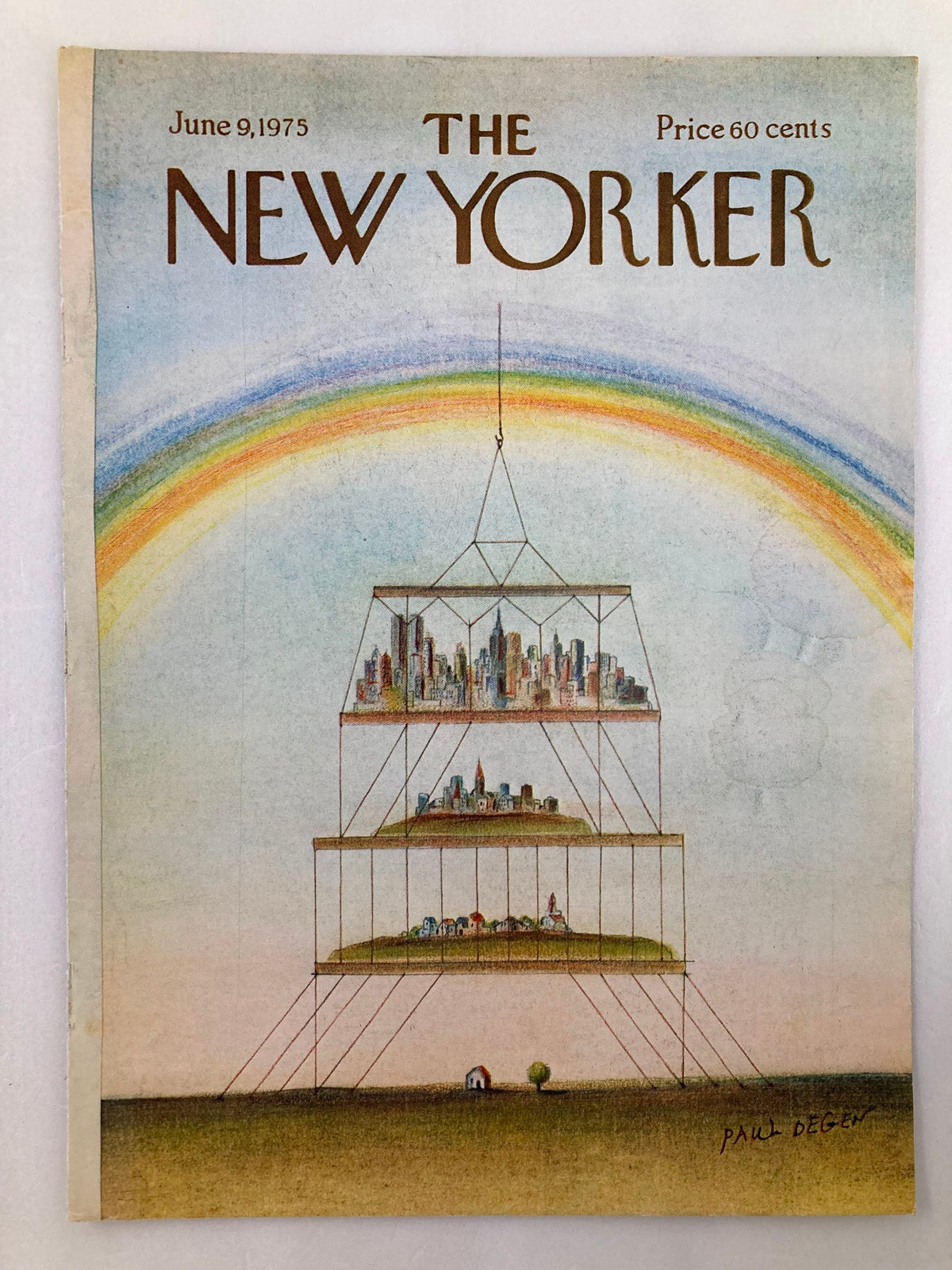 COVER ONLY The New Yorker June 9 1975 Cityscape by Paul Degen No Label
