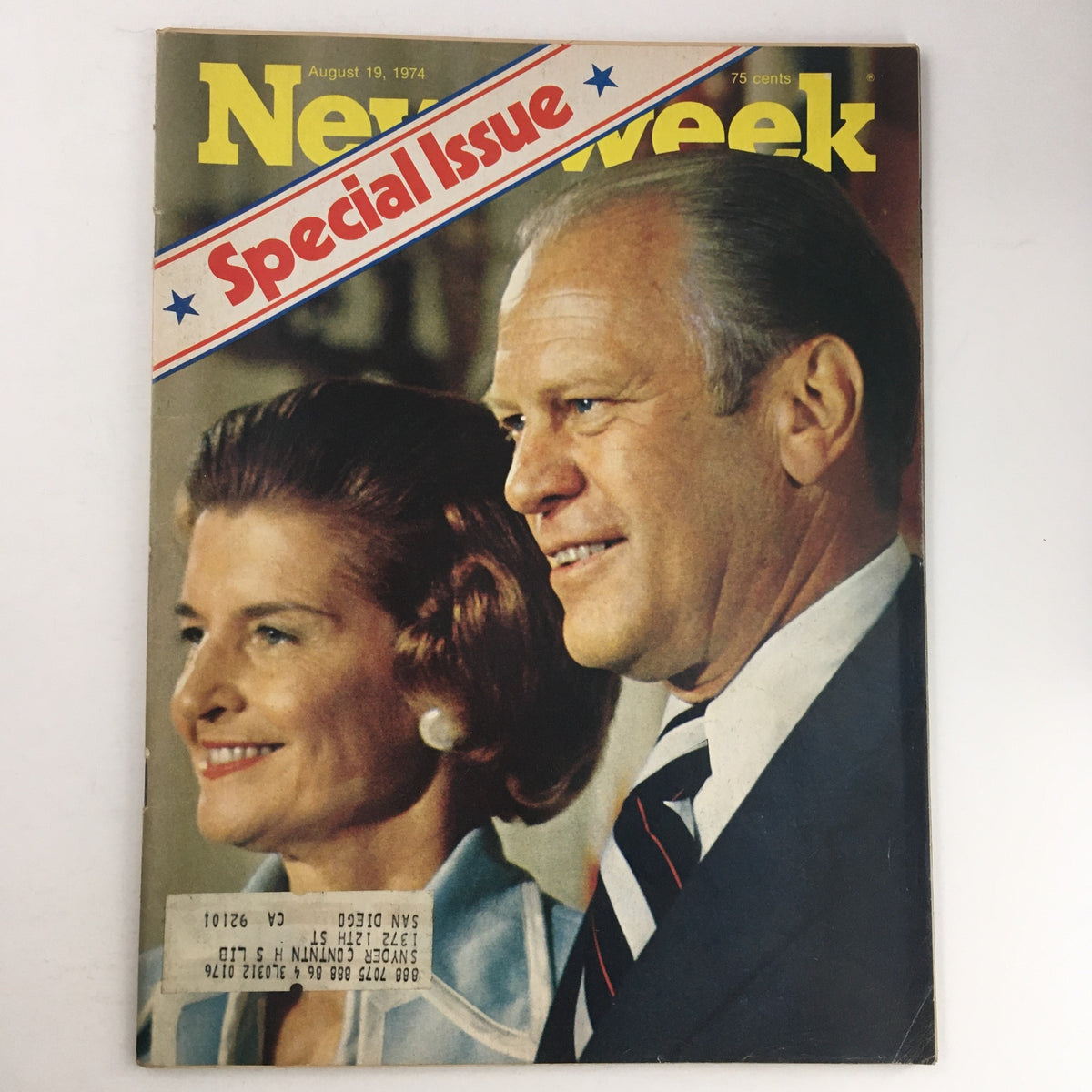 Newsweek Magazine August 19 1974 featuring President Gerald Ford and Wife Betty Ford on the cover, highlighting a significant moment in American history.