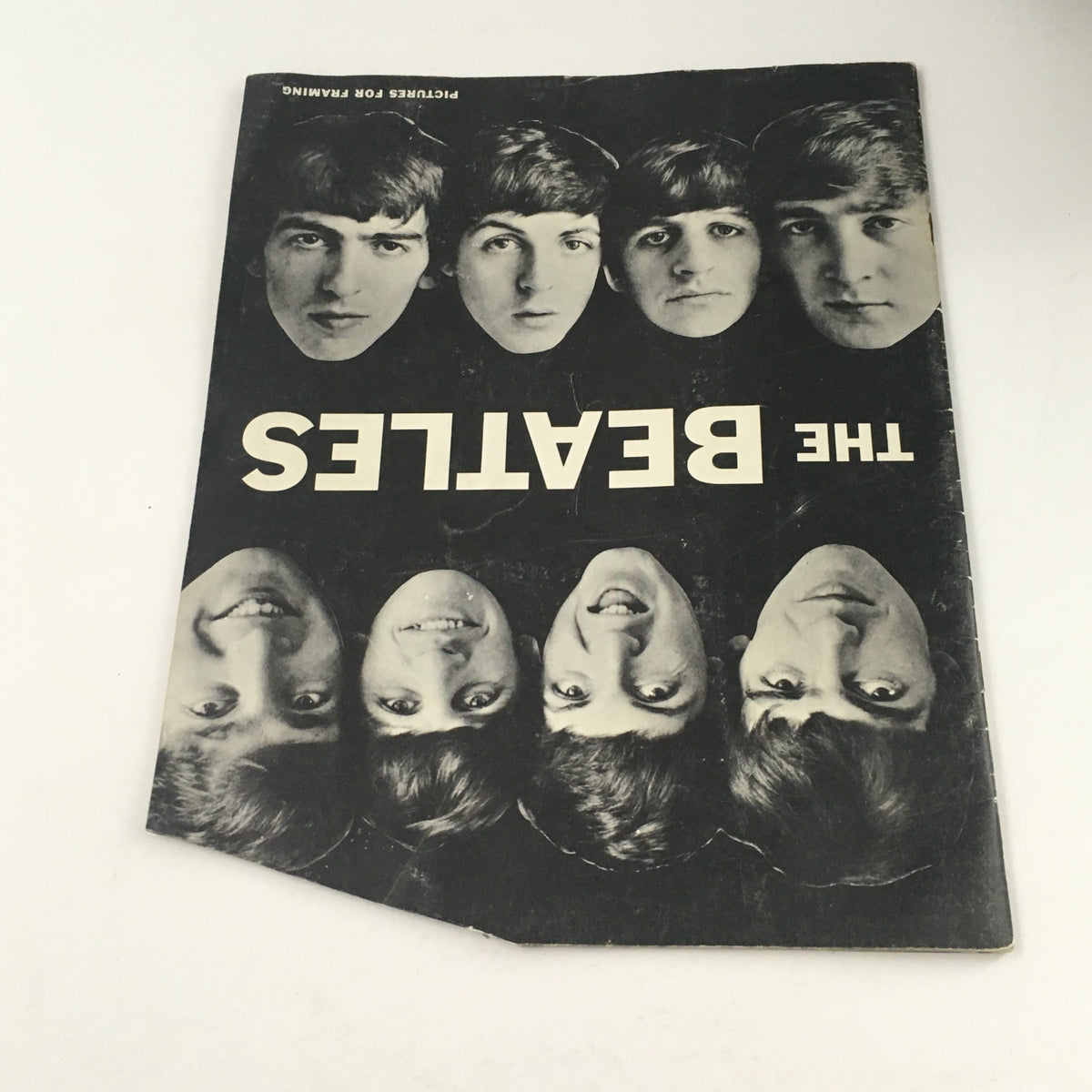 Cover page of a 1964 magazine featuring The Beatles, displaying a stylized black and white graphic of the band members' faces with the title 'The Beatles' prominently featured.