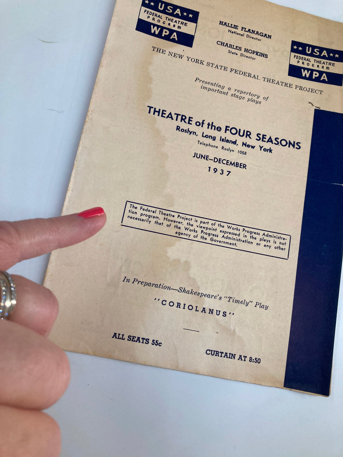 1937 Theatre of the Four Seasons Shakespeare's Timely Play Coriolanus