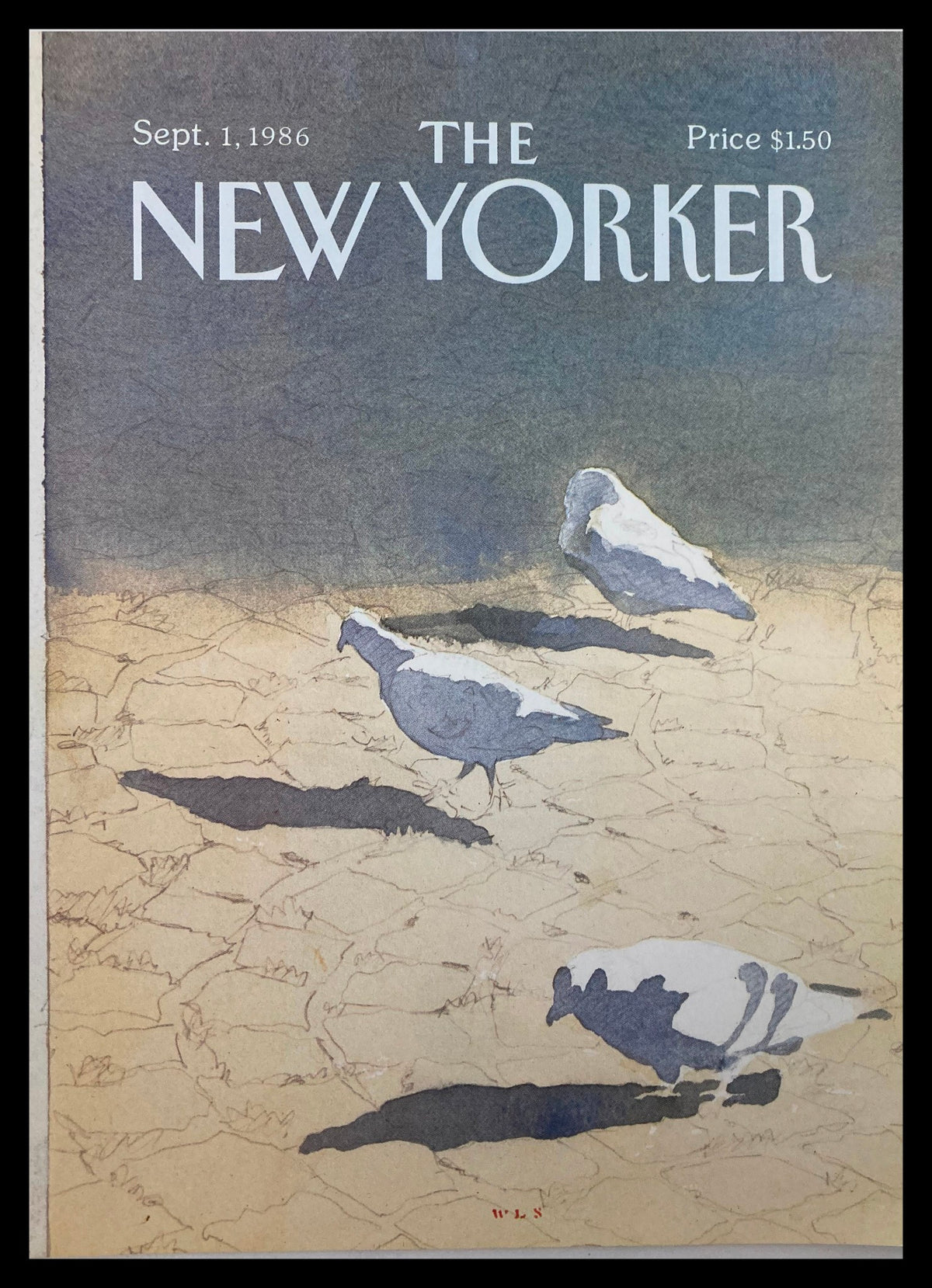 Cover of The New Yorker from September 1, 1986, featuring a watercolor illustration of doves by Whitney Lee Savage, highlighting the themes of peace and contemplation.