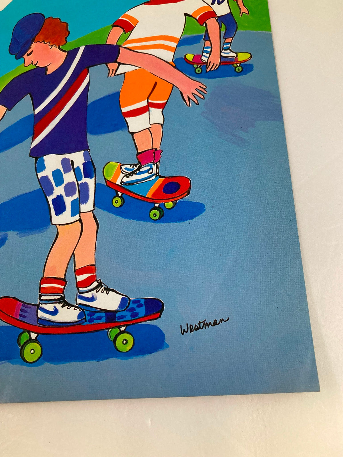 COVER ONLY The New Yorker June 26, 1989 Skateboarding by Westman close-up of the illustrated cover, highlighting detailed artistic elements and the dynamic pose of children skateboarding.