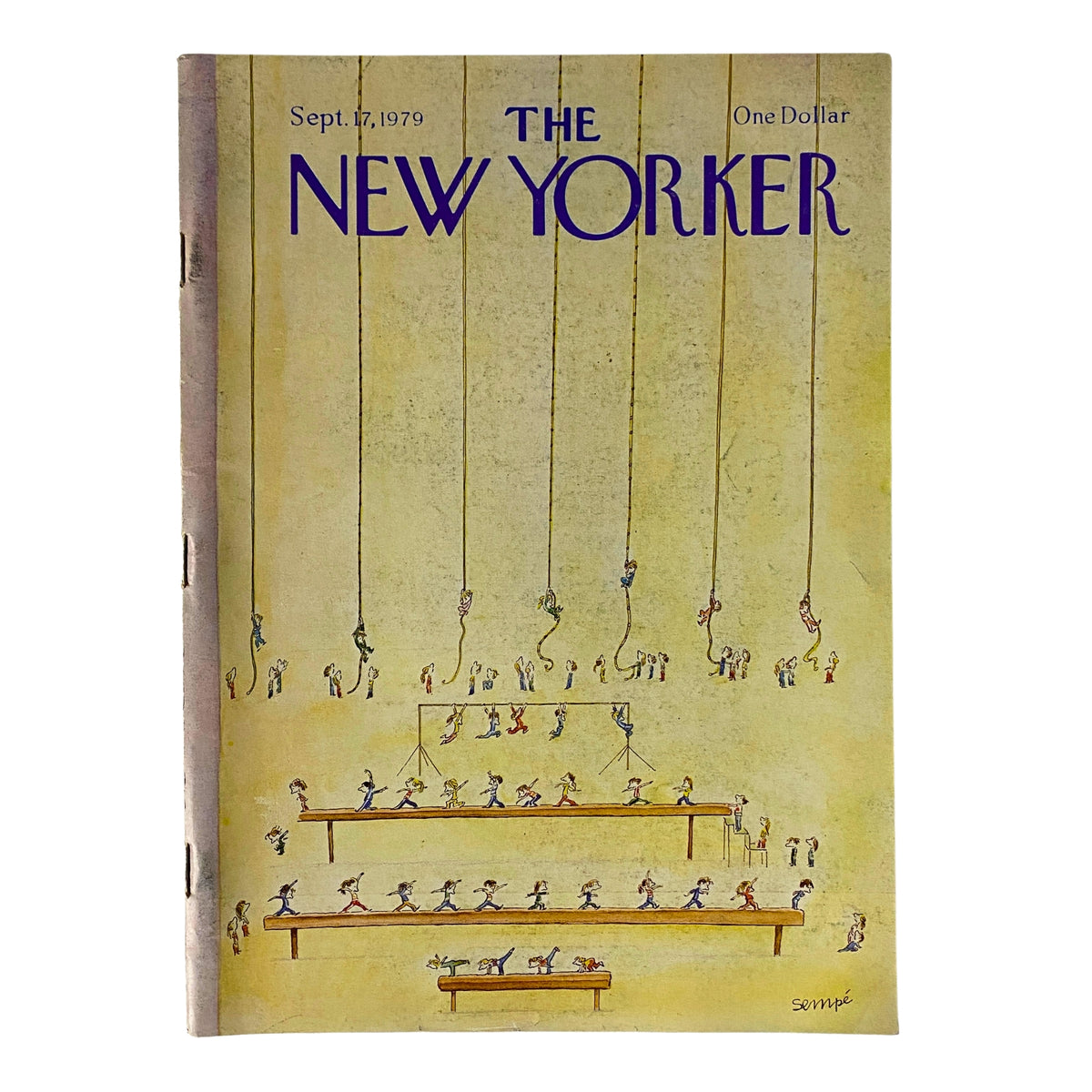Cover of The New Yorker Full Magazine from September 17, 1979, featuring a whimsical illustration by Jean-Jacques Sempé, depicting playful figures engaged in various activities against a light background.