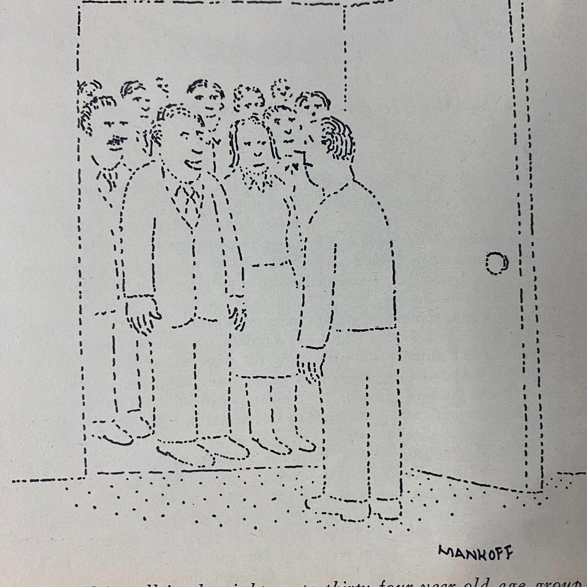 Cartoon illustration from The New Yorker, December 3, 1979, featuring a group of people in an office setting with a humorous undertone by artist Mankoff.
