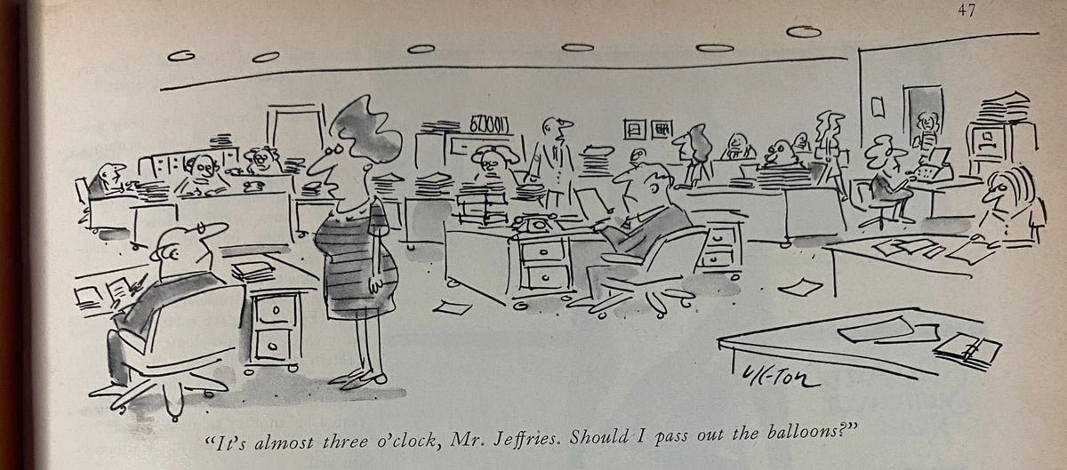Cartoon illustration from The New Yorker magazine, March 6, 1978, depicting a humorous office scene with characters discussing balloons and work life.