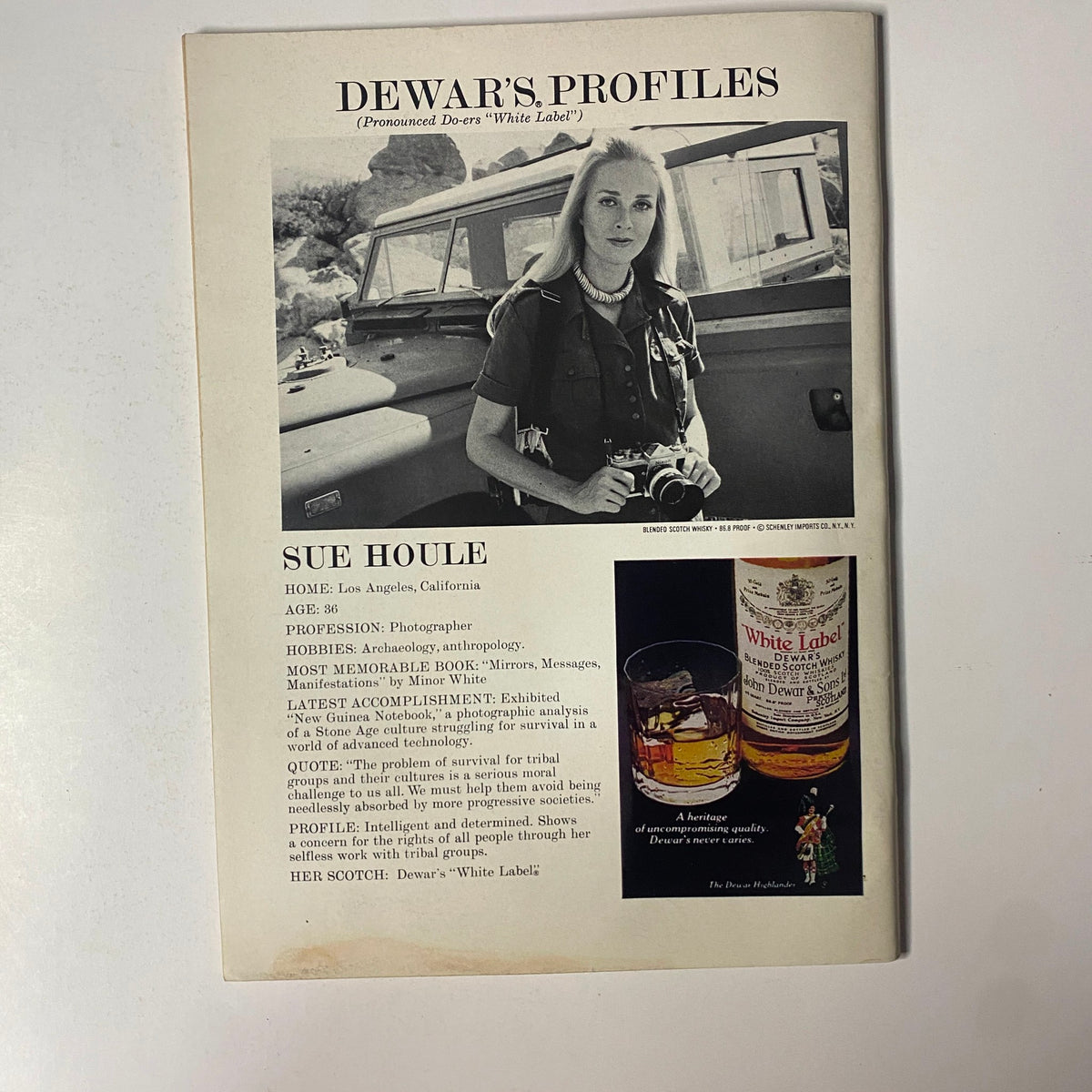 Profile page of photographer Sue Houle featured in The New Yorker magazine, March 6, 1978, showcasing her biography and accomplishments alongside a photo of her.