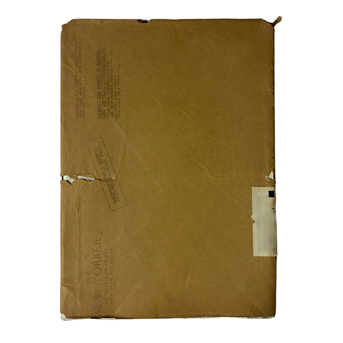 Back cover of The New Yorker magazine, June 14, 1976, showcasing its vintage appeal with visible wear and a subscription label featuring old-style print.