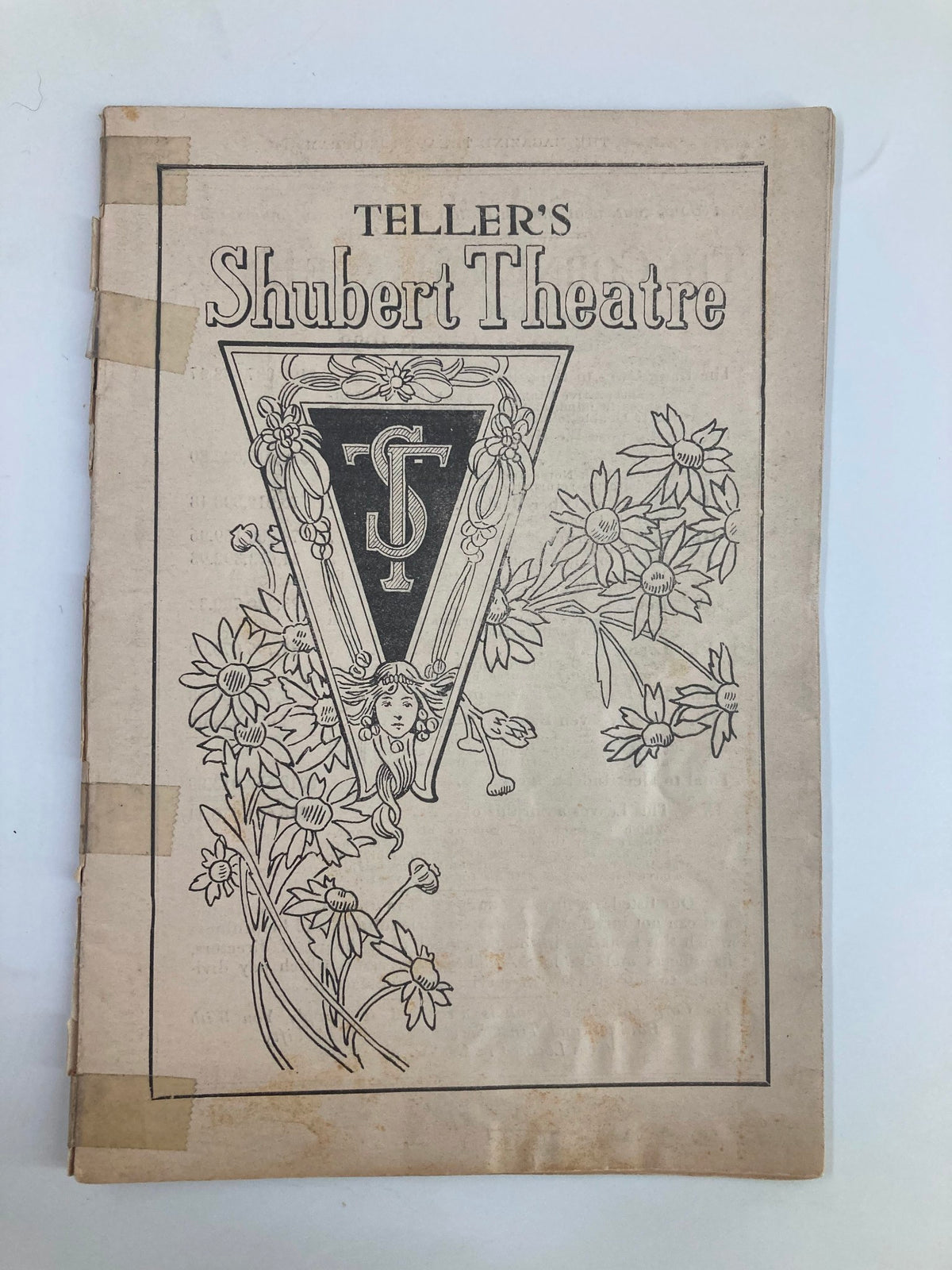 1924 Teller's Shubert Theatre Playbill for The Chocolate Soldier featuring floral design and original graphics.