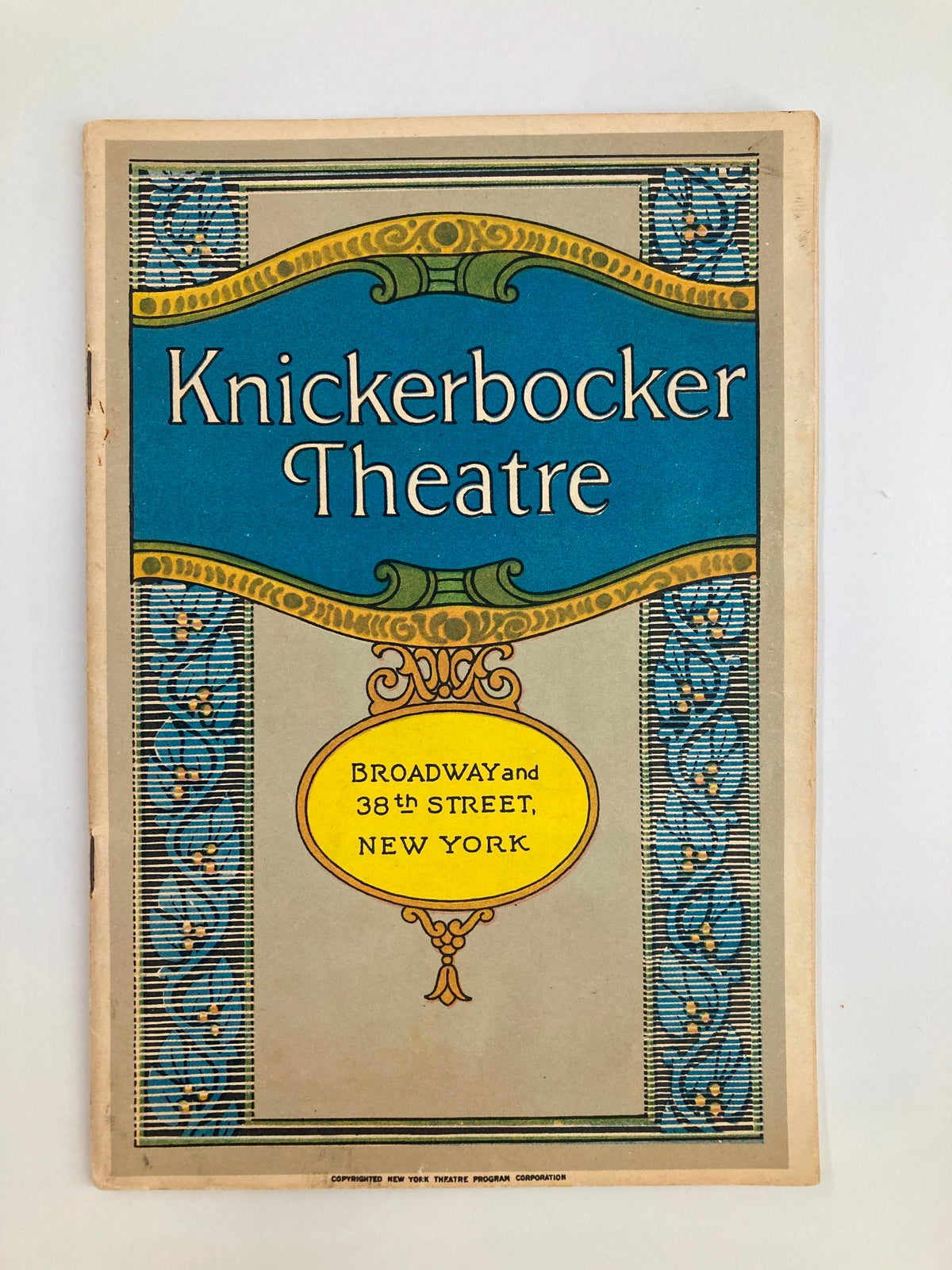 Cover of the 1927 Knickerbocker Theatre playbill for A.L. Erlanger's presentation of Eddie Dowling's Honeymoon Lane, featuring colorful design elements and text.