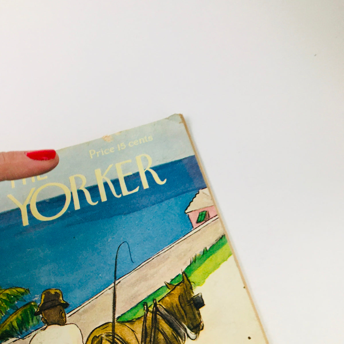 Cover of The New Yorker May 4 1946 Full Magazine featuring vibrant artwork by Helen E. Hockinson, depicting post-war America with a scenic background and charming illustrations.