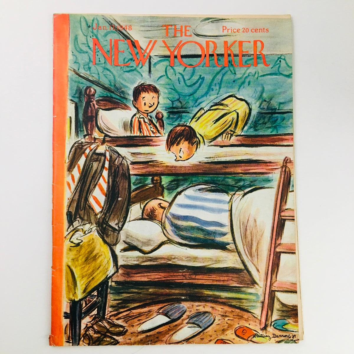 The New Yorker January 17 1948 Full Magazine Cover featuring whimsical illustration by Whitney Darrow Jr. capturing childhood curiosity.