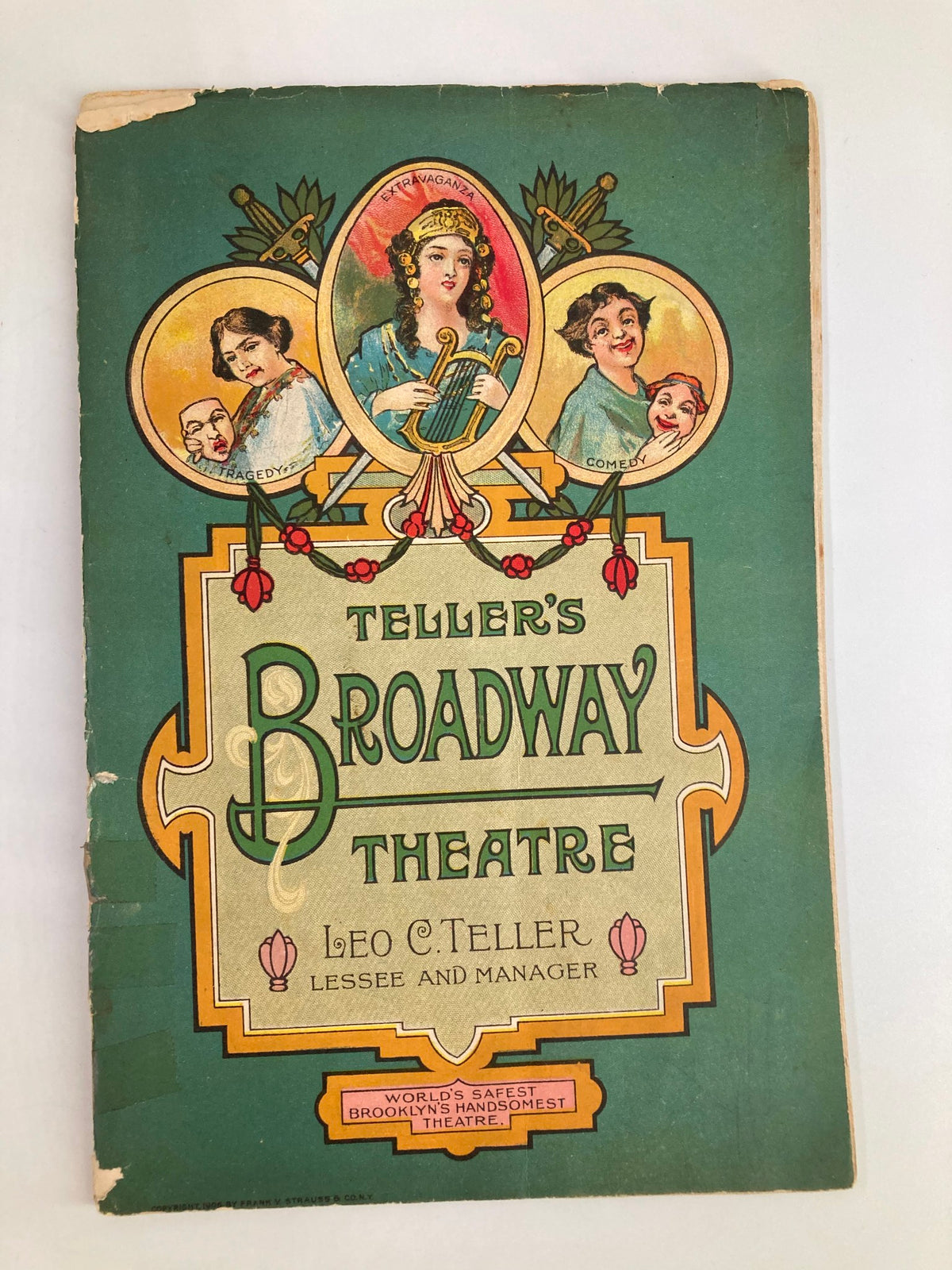 1916 Teller's Broadway Theatre Playbill cover featuring artwork and design elements, showcasing Christie MacDonald in The Spring Maid.